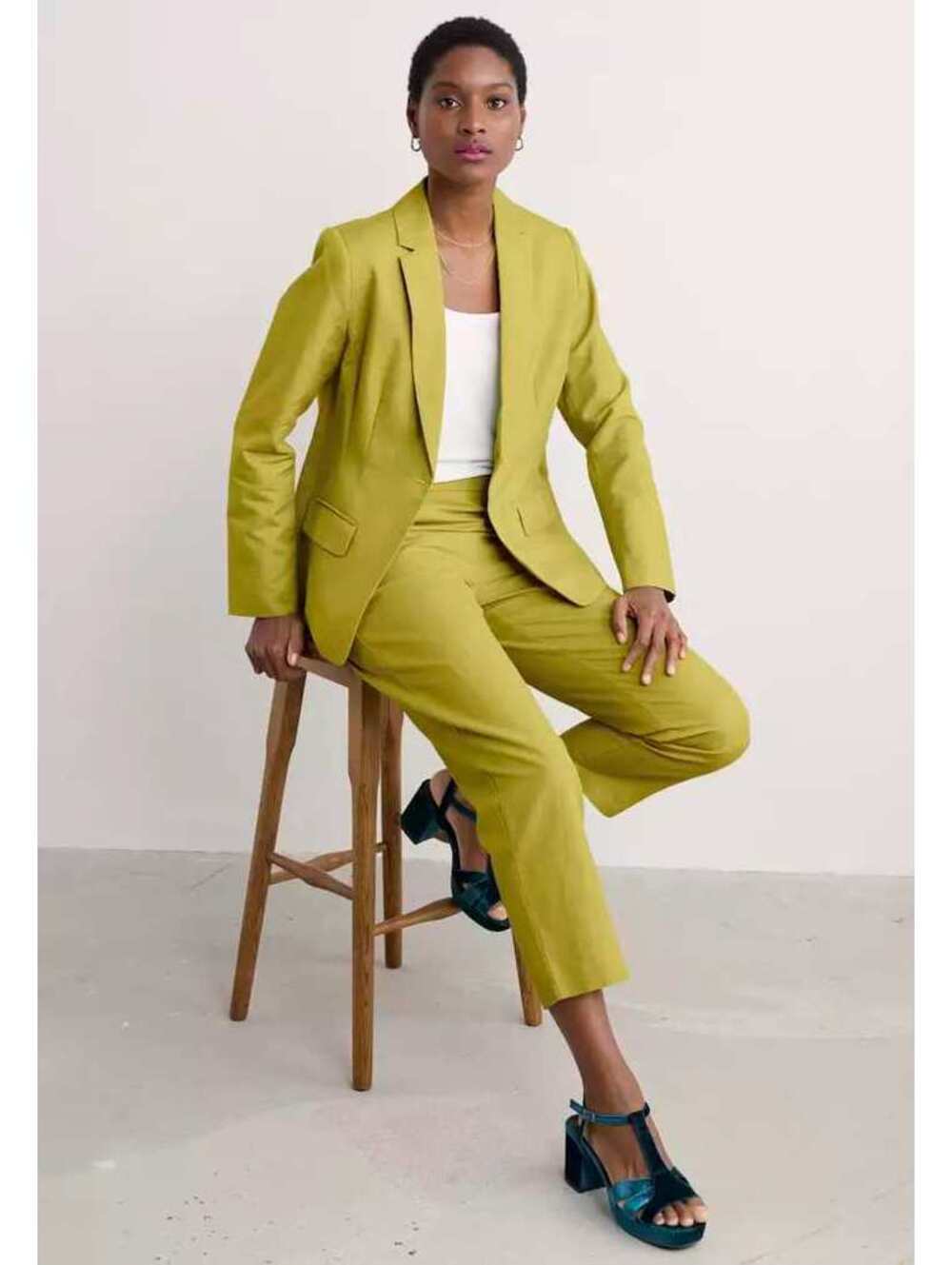 Seasalt Cornwall US 16/18 Linen Blend Erica Blazer Westlin Trouser Pea Suit Set
